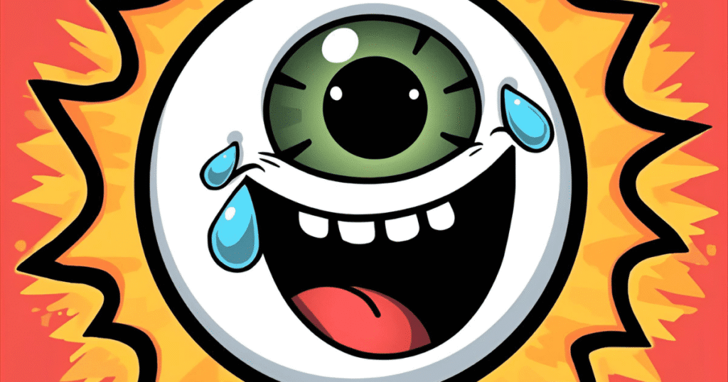 Googly cartoon eyes in sunglasses with a cool and funny comic vibe