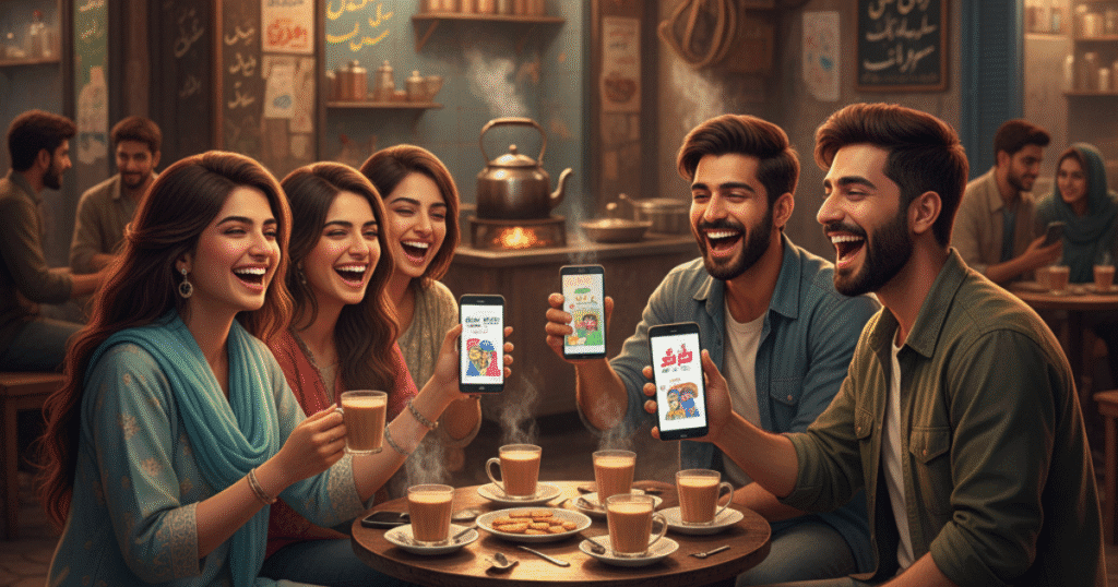 People laughing on joke