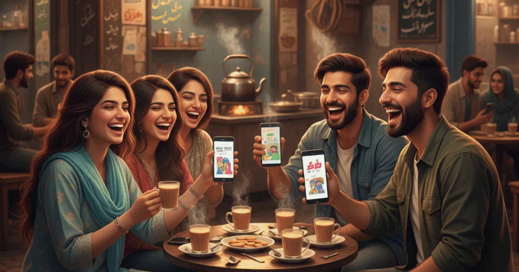 People laughing on joke
